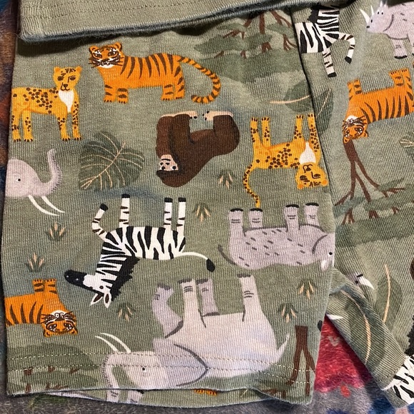 Gymboree Shorties Pajamas 5T Rhino zebra tiger elephant - Picture 6 of 6